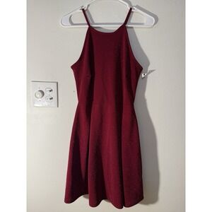 Soprano Sparkly Red High Waist Mini Dress Women's Size M